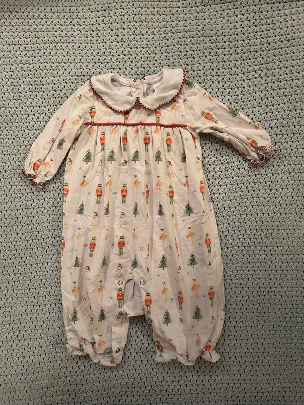 Stitchy Fish Holiday Nutcracker Print Playsuit